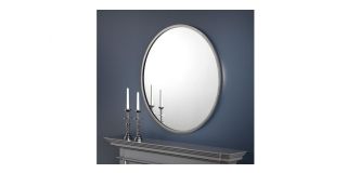 Octave Round Mirror - Pewter Effect Lacquered Finish