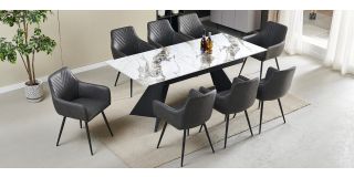1.6m To 2m Ohio Extending Ivory Ceramic Dining Table (table only)