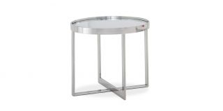 Orla End Table Polished Stainless Steel Frame with Mirrored Top