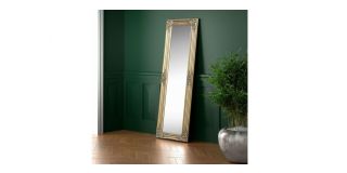 Palais Gold Dress Mirror - Gold Effect Lacquered Finish - Molded Resin on Wooden Frame