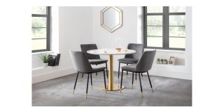 Palermo Round Pedestal Table - White Marble