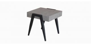 Paxton End Table with Black Metal Legs