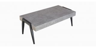 Paxton Rectangular Coffee Table with Black Metal Legs