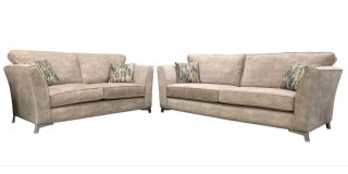 Marley 4 + 2 Mink Fabric Sofa With Metal Legs - Other Colours In Fabric Cushions And Feet Available - 8 Weeks Lead Time