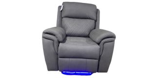 Deny Dark Grey Electric Recliner Armchair With Led Lighting Usb Port
