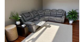 Redford grey RHF corner sofa  in electric reliner