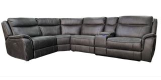 Felix Lhf Grey Endurance Fabric Electric Corner Sofa With Sound System Usb And Usbc Wireless Phone Charger Heated And Cooled Drinks Holders Storage Drawer And Contrast Stitching