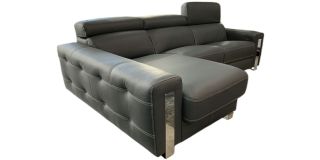 Dubai Semi Aniline Leather Corner Sofa LHF Grey Pedro Ortiz Hand Made Sofa