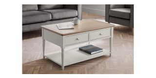 Provence 2 Drawer Coffee Table - Grey Lacquer