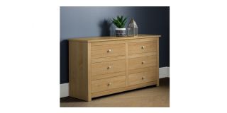 Radley 6 Drawer Chest - Waxed Pine - Waxed Pine Effect