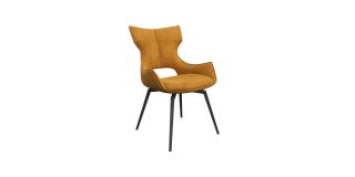 Raffaello Fabric Swivel Dining Chair Mustard (Per Pair)