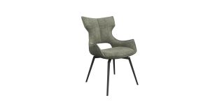 Raffaello Fabric Swivel Dining Chair Green (Per Pair)