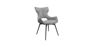 Raffaello Fabric Swivel Dining Chair Grey (Per Pair)