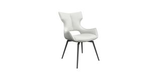 Raffaello Leather Swivel Dining Chair White (Per Pair)