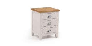 Richmond 3 Drawer Bedside - Low Sheen Lacquer - Solid Oak with Real Oak Veneers