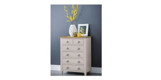 Richmond 4+2 Drawer Chest - Low Sheen Lacquer - Solid Oak with Real Oak Veneers