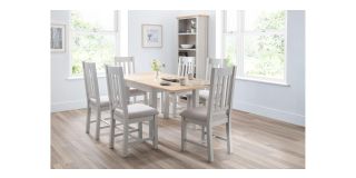 Richmond Flip-top Dining Table - Elephant Grey - Low Sheen Lacquer - Solid Oak with Real Oak Veneers