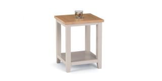 Richmond Lamp Table - Elephant Grey - Low Sheen Lacquer - Solid Oak with Real Oak Veneers