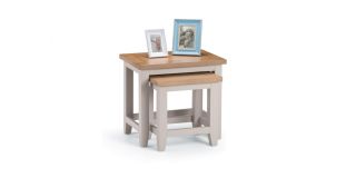 Richmond Nest of Tables - Elephant Grey - Low Sheen Lacquer - Solid Oak with Real Oak Veneers