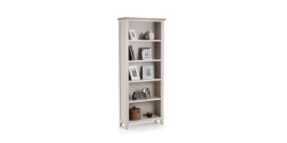 Richmond Tall Bookcase - Elephant Grey - Low Sheen Lacquer - Solid Oak with Real Oak Veneers