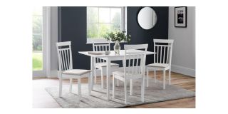 Rufford Extending Dining Table - White - White Lacquer - Solid Malaysian Hardwood