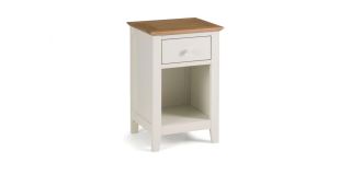 Salerno 2-Tone 1 Drawer Bedside - Low Sheen Lacquer - Solid Oak with Real Oak Veneers