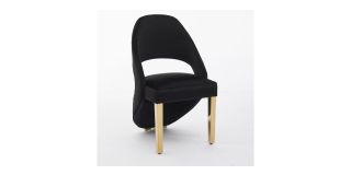Pair Of Santorini Black Gold Dining Chairs
