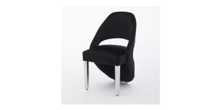 Pair Of Santorini Black Silver Dining Chairs