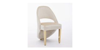 Pair Of Santorini Cream Gold Dining Chairs
