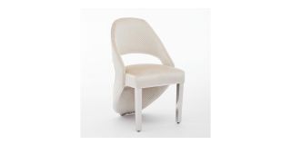 Pair Of Santorini Cream Silver Dining Chairs