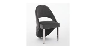 Pair Of Santorini Grey Silver Dining Chairs