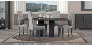 Sarah Grey Birch 1.8m (Extending to 225cm) Dining Table With Six Grey Upholstered Chairs