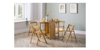 Savoy Dining Set - Light Oak Finish - Low Sheen Lacquer - Solid Malaysian Hardwood and Veneers