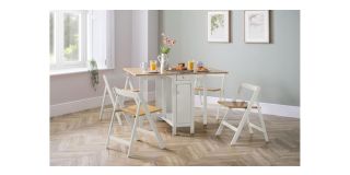 Savoy Dining Set - White - Natural Finish - Low Sheen Lacquer - Solid Malaysian Hardwood and Veneers