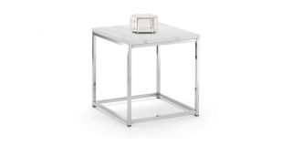 Scala White Marble Top Lamp Table