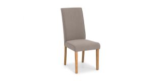 Seville Linen Dining Chair - Taupe Linen - Solid Oak