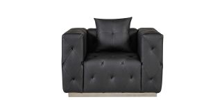 Shawn Black Bonded Leather Armchair With Chrome Base