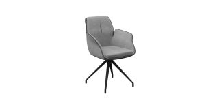 Sicily Fabric Swivel Dining Armchair Grey (Per Pair)