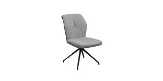 Sicily Fabric Swivel Dining Chair Grey (Per Pair)