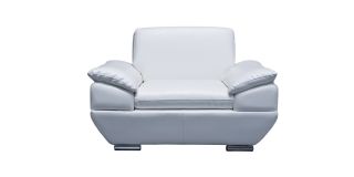 Sline White Bonded Leather Armchair With Chrome Legs