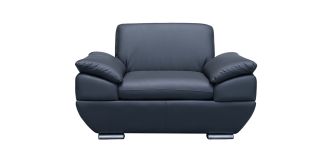 Sline Grey Bonded Leather Armchair With Chrome Legs