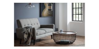 Smithson Storage Coffee Table - Walnut Effect Finish - Black Metal