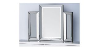 Soprano Folding Dressing Table Mirror - Clear Glass - Lacquered MDF