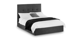 Sorrento Lift-up Storage Bed - Slate Grey Linen - Hardwood Frame - Other Sizes Available - 135cm 150cm
