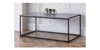 Staten Coffee Table - Concrete Effect - Powder Coated Steel