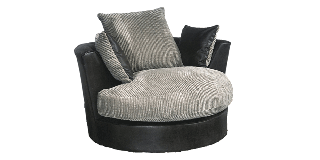 Dylan Swivel Armchair Black And Grey Portobello Cord Delivery in 8 Weeks