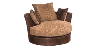 Dylan Swivel Armchair Brown And Coffee Portobello Cord Delivery in 8 Weeks