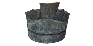 Dylan Swivel Armchair Grey Jumbo Cord  Delivery in 8 Weeks