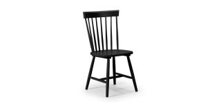 Torino Black Chair - Low Sheen Lacquer - Solid Malaysian Hardwood
