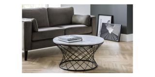 Trevi Real Marble Coffee Table - White Marble - Real Marble